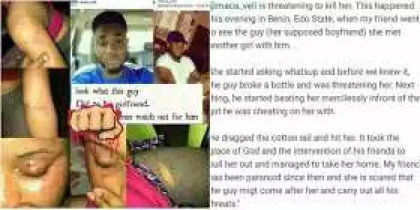 Nigeran IG user beats up girlfriend mercilessly after she caught him cheating